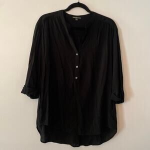 James Perse Women's size 3 / Large Black Flowy 3/4 Sleeve Blouse Lightweight